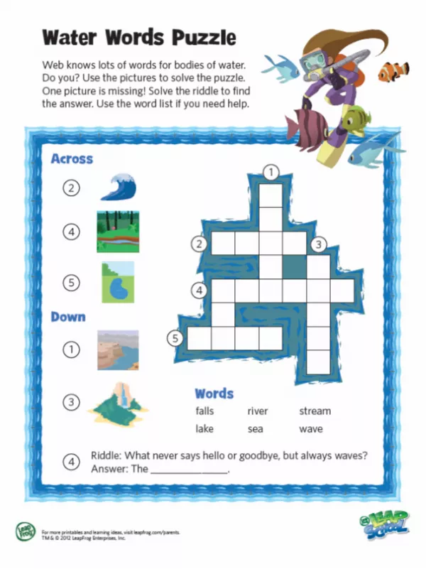 Leapfrog Water Words Puzzle